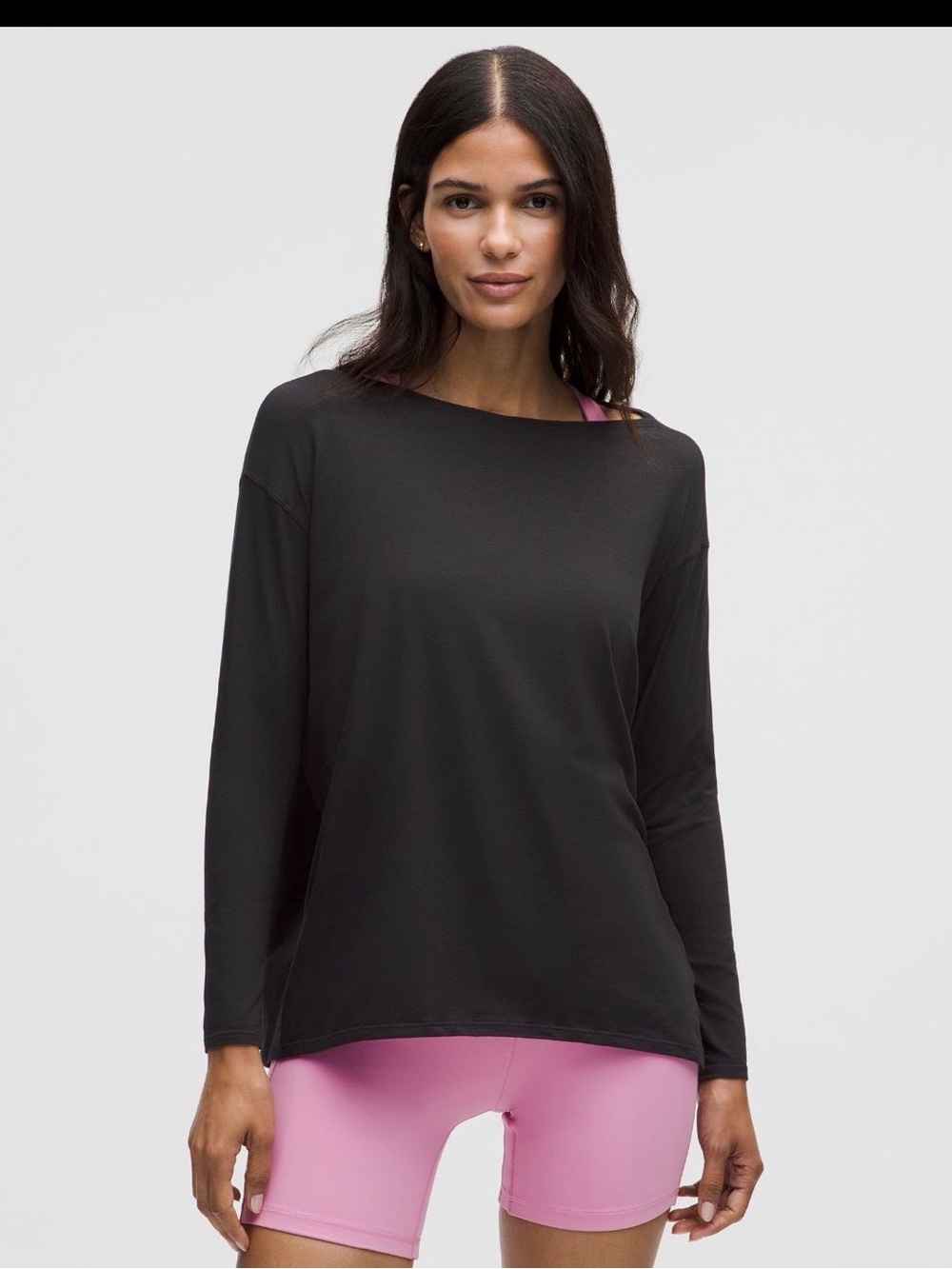 Lululemon Back in Action Women’s Striped Long-Sleeve Crewneck Top - Black/White